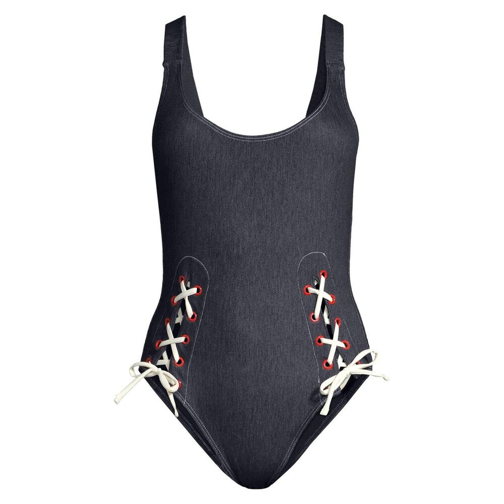 Solid & Striped The Raquel One Piece Swimwear - S - Denim